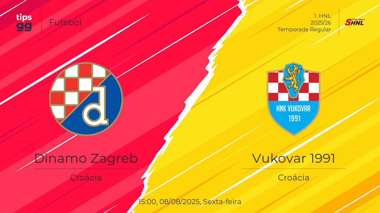Dinamo Zagreb x Vukovar 1991 Palpite | 08/08/2025 | Futebol | Tips.GG