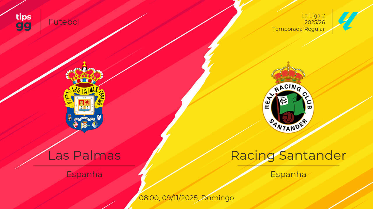 Las Palmas x Racing Santander Palpite | 09/11/2025 | Futebol | Tips.GG