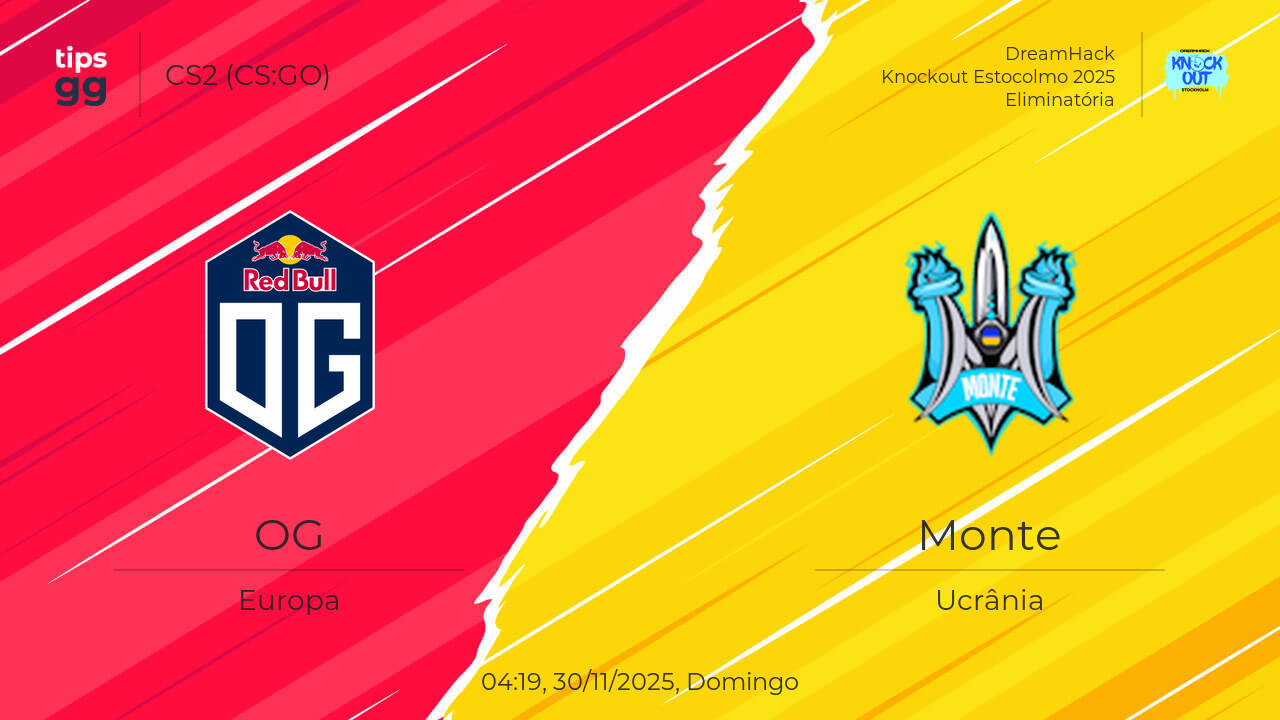 OG x Monte 30/11/2025 – Palpite dos Jogo | CS2 (CS:GO) | Tips.GG