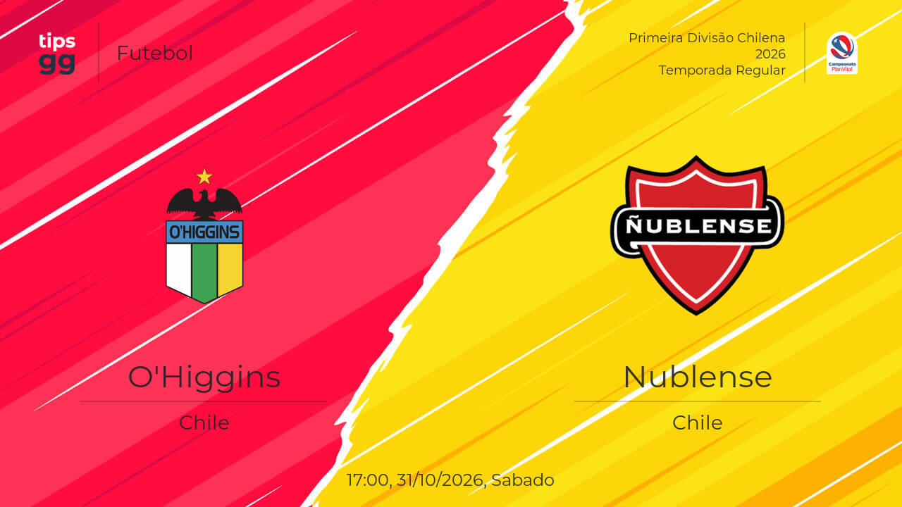 O'Higgins x Nublense Palpite | 31/10/2026 | Futebol | Tips.GG