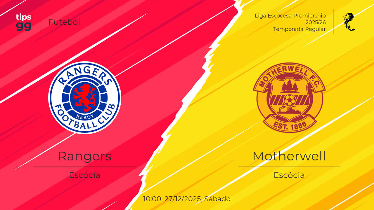 Assista Rangers x Motherwell 27/12/2025 – Transmissões ao vivo ...