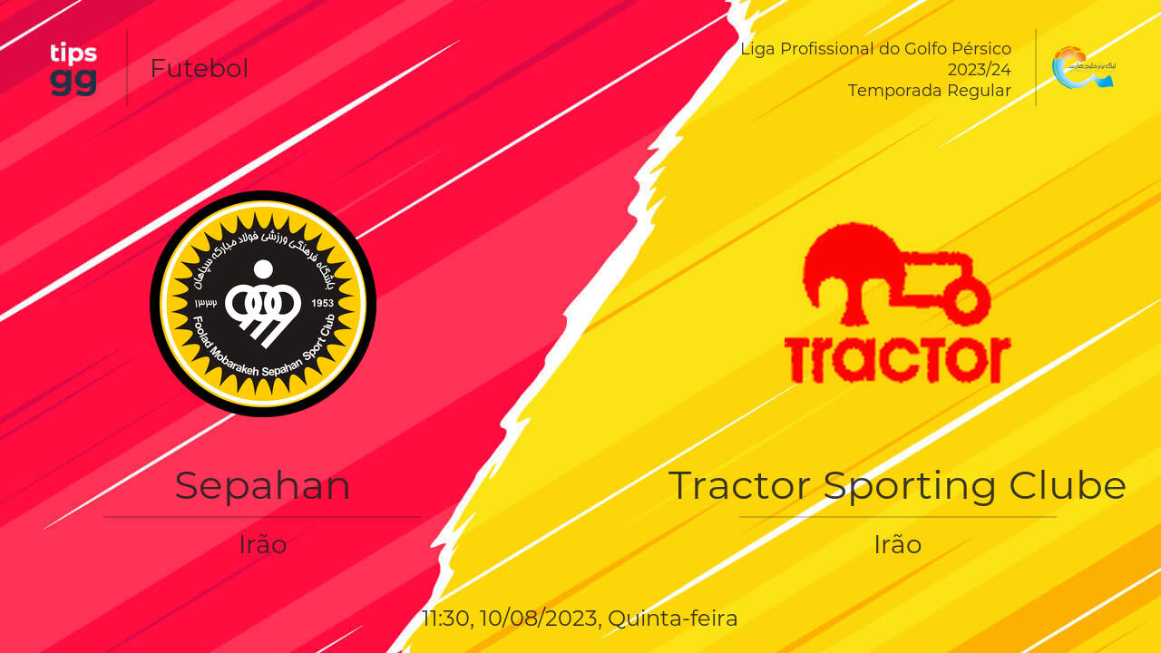Sepahan x Tractor S.C. 10/08/2023 na Persian Gulf Pro Liga 2023/24, Football