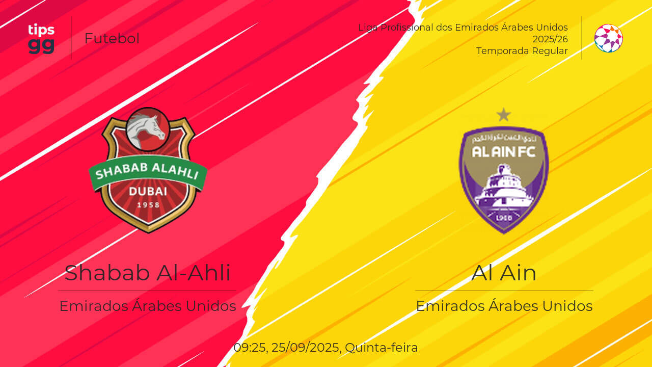 Shabab Al-Ahli x Al Ain Palpite | 25/09/2025 | Futebol | Tips.GG
