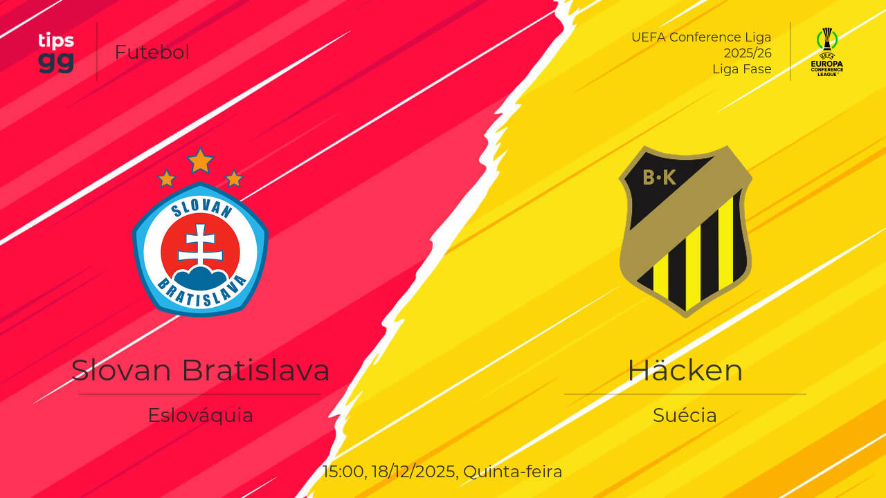 Slovan Bratislava x Häcken Palpite | 18/12/2025 | Futebol | Tips.GG