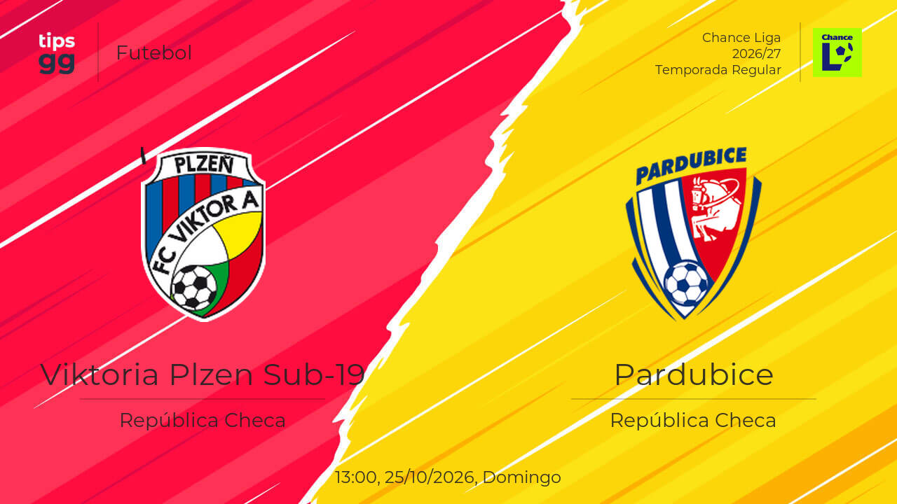 Viktoria Plzen Sub-19 x Pardubice Palpite | 25/10/2026 | Futebol | Tips.GG