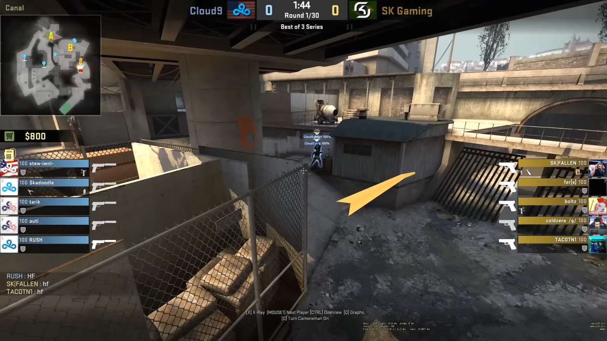 FalleN flashbangs.